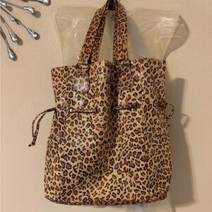 Neiman Marcus Leopard Print Tote Bag - Brown, Black, Tan